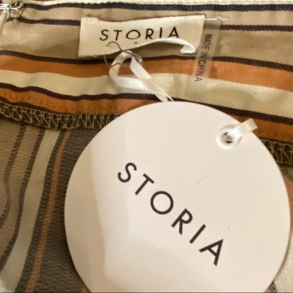 New Storia Multi Striped Crop Cut Out Back Ruffle Jumpsuit Size Small New - Picture 8 of 10